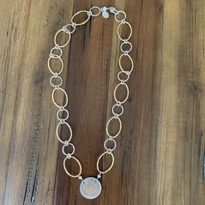 Rick Goddess Coin Silver and Gold Necklace